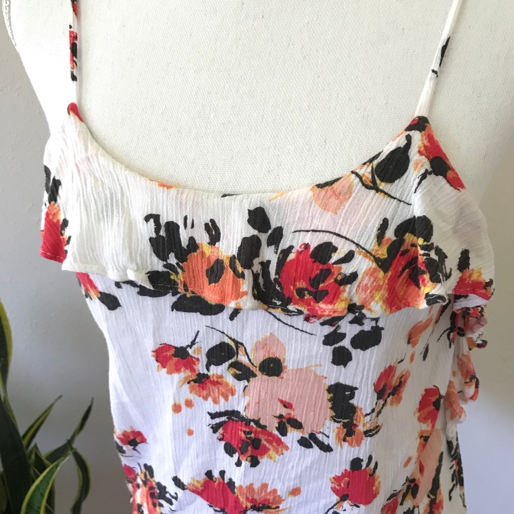 Candie’s Floral Ruffle Spaghetti Strap Top - Picture 3 of 5